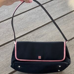 Kate spade blackShoulder Bag with Pink Trim Y2K